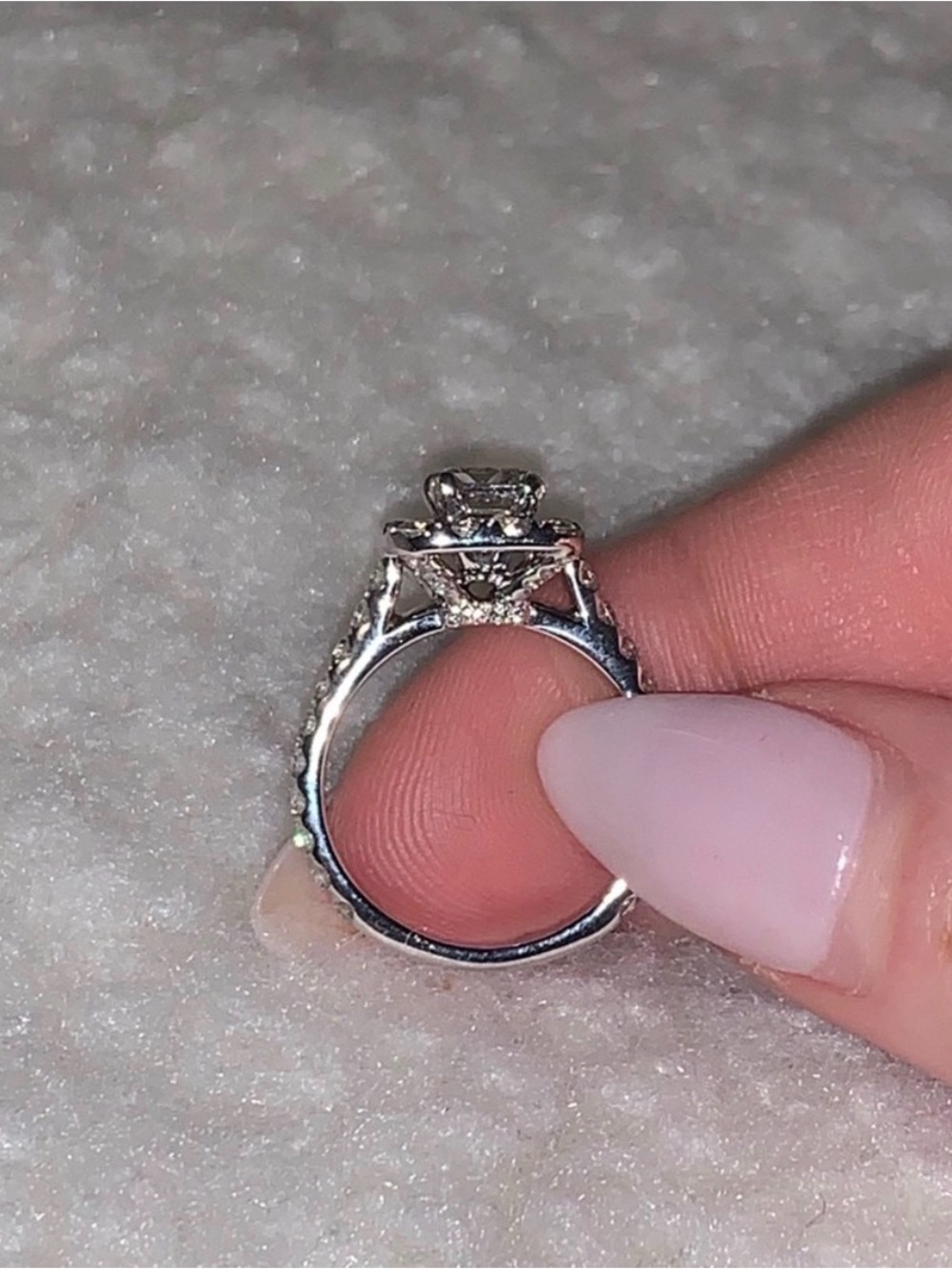 Halo Diamond Ring in White - Classic Sparkle - Picture 5 of 9